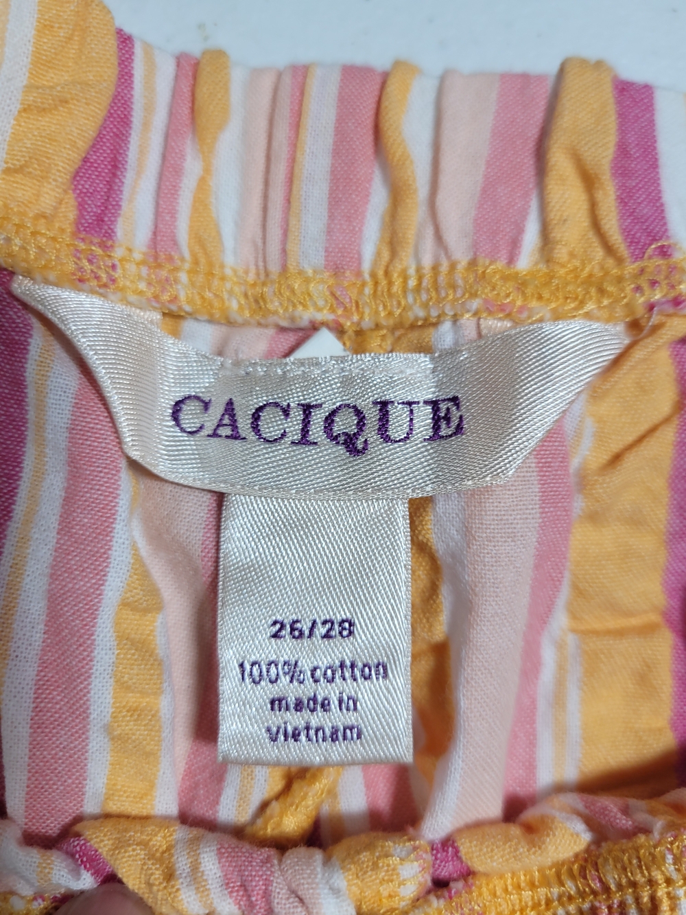 Cacique Pink, Yellow & Orange Striped Cotton Shorts - Picture 3 of 4